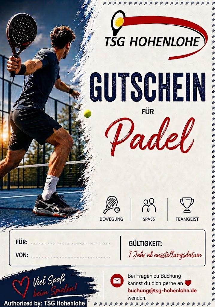 Padel-Gutschein TSG Hohenlohe